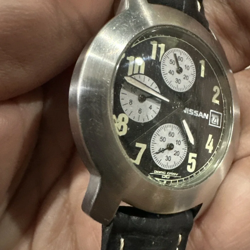 Vintage Nissan By JORG GRAY Chrono Mens Watch 38mm Quartz Black - For Repair